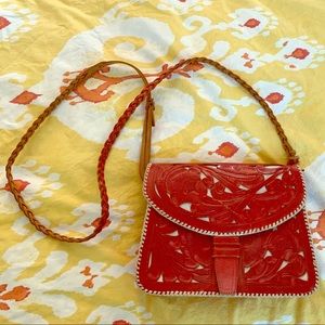 Red leather Purse